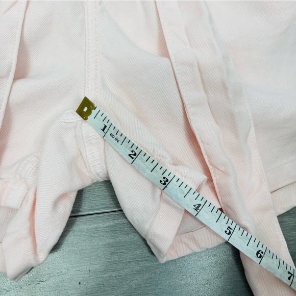 Hudson Jeans High Waisted Paperbag Shorts with Tie Belt Pea Linen Blend Pink 26 - Picture 14 of 14